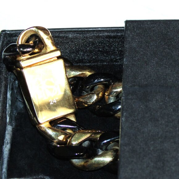 Black and Gold Tone Sant Morta Necklace - Picture 8 of 9